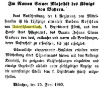 königlich bayerisches Kreis-Amtsblatt 1863